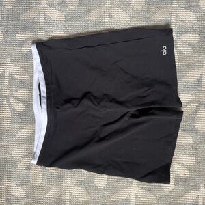 Alo Black and White Biker Shorts
